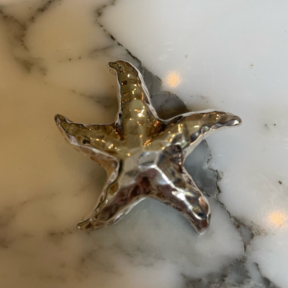 Large Silver Starfish Pendant